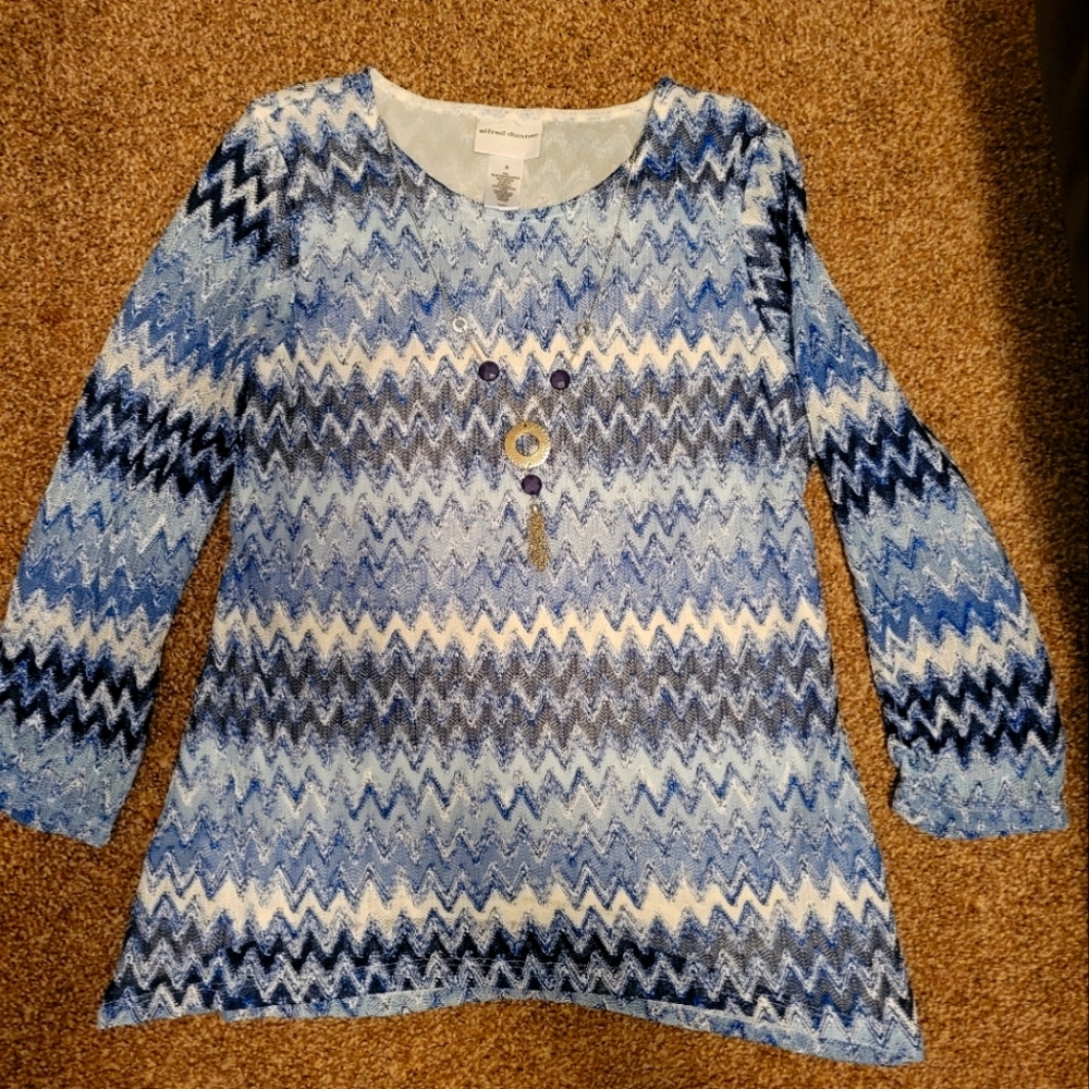 Alfred Dunner blue blouse size Sm